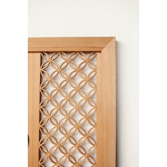 七宝繋ぎ組子と透かし彫刻の欄間　R0377 