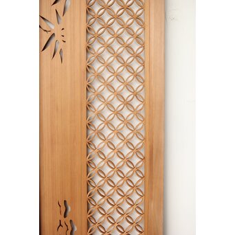 七宝繋ぎ組子と透かし彫刻の欄間　R0377 