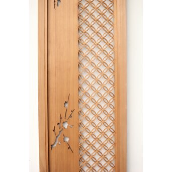 七宝繋ぎ組子と透かし彫刻の欄間　R0377 