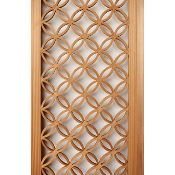 七宝繋ぎ組子と透かし彫刻の欄間　R0377 