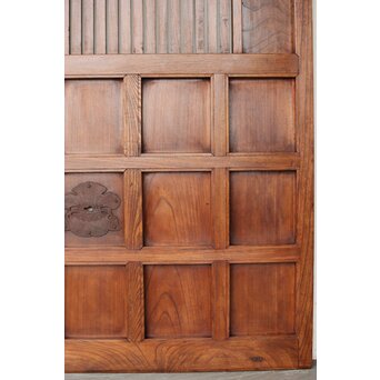 総欅格子蔵戸　W0140 丁寧な升格子作り　北陸地方の作りですね