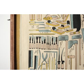 伊勢辰/いせ辰 [男子の手遊] 木版画 2枚 額装　Z487 