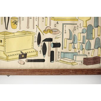 伊勢辰/いせ辰 [男子の手遊] 木版画 2枚 額装　Z487 