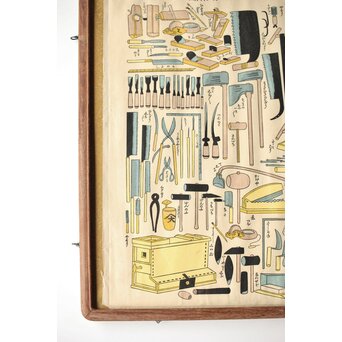 伊勢辰/いせ辰 [男子の手遊] 木版画 2枚 額装　Z487 