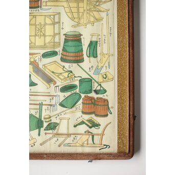 伊勢辰/いせ辰 [男子の手遊] 木版画 2枚 額装　Z487 