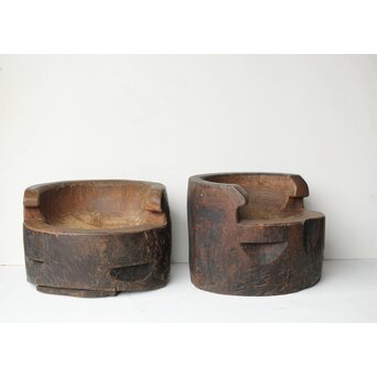 やつれ臼の椅子 2個1組　X443