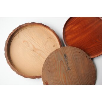 欅一枚板の刳貫盆　X446 