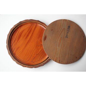 欅一枚板の刳貫盆　X446 