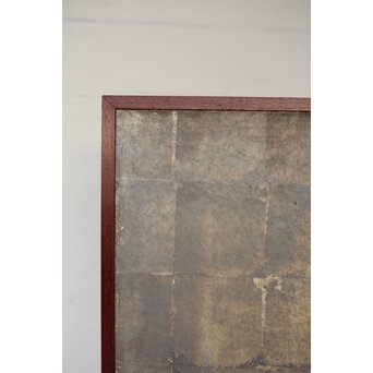 倣 初代 篩月庵 三浦竹泉 水墨竹図 扇面屏風 貼交 銀張　Z488 