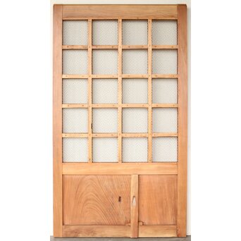 総欅 網の升格子蔵戸　W0143 背面