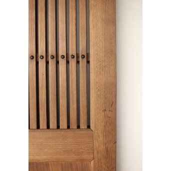 幅広 栗の格子蔵戸　W0145YD 