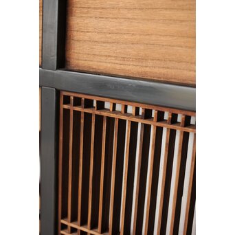 黒枠 透かしと筬の欄間 2枚1組　R0378 こういった細かい欠け