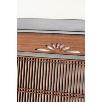 黒枠 透かしと筬の欄間 2枚1組　R0378 