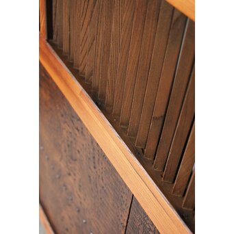 タモ銘木 菱形格子蔵戸　W0147YD 