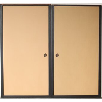 木村半雨 楼閣山水水墨図 紙本襖戸 4枚1組　F266 AB　反対面