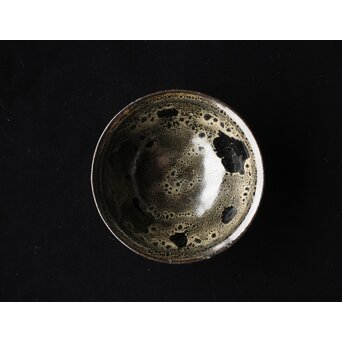 五代 清風与平 天目釉 茶碗 共箱　P456