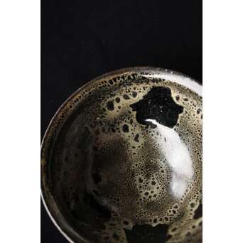 五代 清風与平 天目釉 茶碗 共箱　P456 