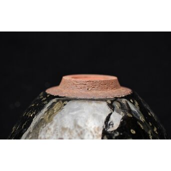 五代 清風与平 天目釉 茶碗 共箱　P456 