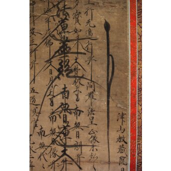 日奥 日蓮宗 髭曼荼羅 名号 掛軸　Z490 