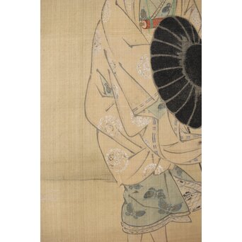 渡辺清【仏御前】絹本軸装　Z493 