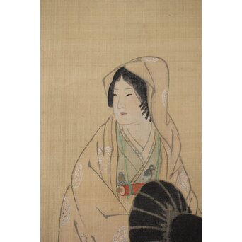 渡辺清【仏御前】絹本軸装　Z493 