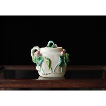 萬古焼 蓮型急須　P459