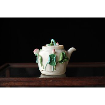 萬古焼 蓮型急須　P459 