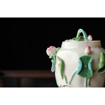 萬古焼 蓮型急須　P459 