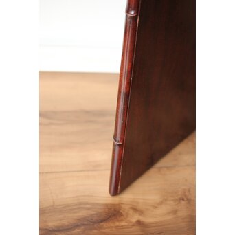 本郷寿山 紫檀系唐木 竹節彫板卓　X450 