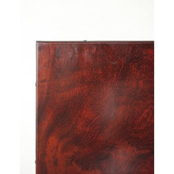 本郷寿山 紫檀系唐木 竹節彫板卓　X450 