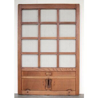 総欅 網の升格子蔵戸　W0148 ウラ