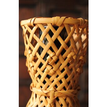 飯塚小玕斎【百寿】竹籠 昭和38年作 共箱　U349 