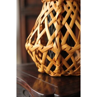 飯塚小玕斎【百寿】竹籠 昭和38年作 共箱　U349 