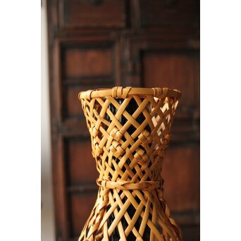 飯塚小玕斎【百寿】竹籠 昭和38年作 共箱　U349 