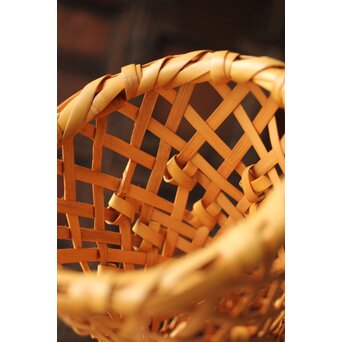 飯塚小玕斎【百寿】竹籠 昭和38年作 共箱　U349 