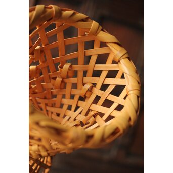 飯塚小玕斎【百寿】竹籠 昭和38年作 共箱　U349 