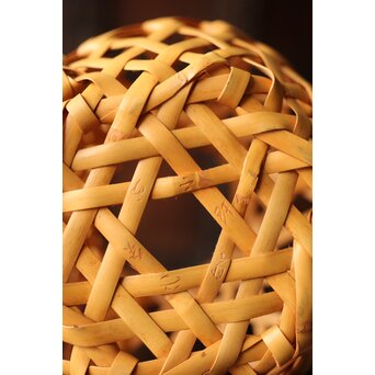 飯塚小玕斎【百寿】竹籠 昭和38年作 共箱　U349 