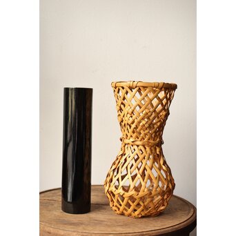 飯塚小玕斎【百寿】竹籠 昭和38年作 共箱　U349 