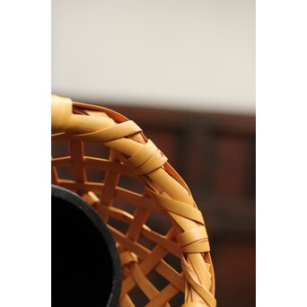 飯塚小玕斎【百寿】竹籠 昭和38年作 共箱　U349 