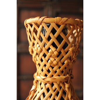 飯塚小玕斎【百寿】竹籠 昭和38年作 共箱　U349 