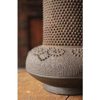 幻のやきもの 正木宗七 柚肌錆地焼 あられうち花瓶　P463 