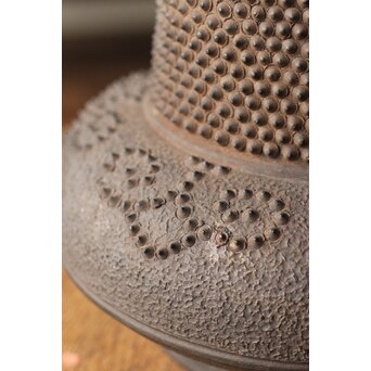 幻のやきもの 正木宗七 柚肌錆地焼 あられうち花瓶　P463 