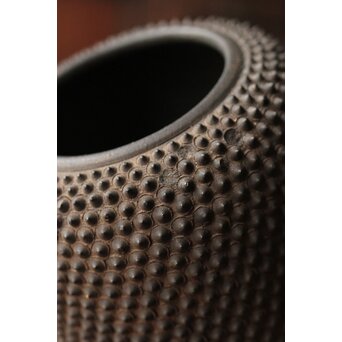 幻のやきもの 正木宗七 柚肌錆地焼 あられうち花瓶　P463 