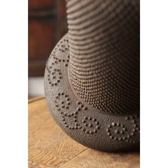 幻のやきもの 正木宗七 柚肌錆地焼 あられうち花瓶　P463 