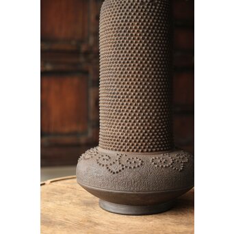 幻のやきもの 正木宗七 柚肌錆地焼 あられうち花瓶　P463 