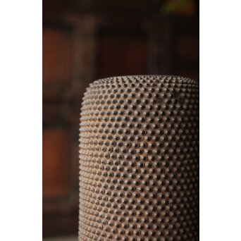 幻のやきもの 正木宗七 柚肌錆地焼 あられうち花瓶　P463 