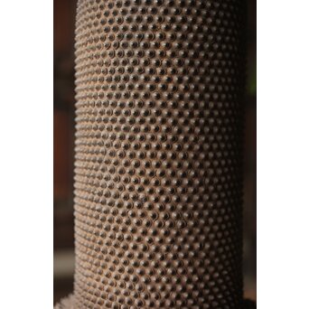 幻のやきもの 正木宗七 柚肌錆地焼 あられうち花瓶　P463 