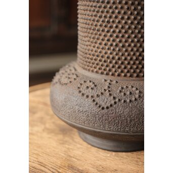 幻のやきもの 正木宗七 柚肌錆地焼 あられうち花瓶　P463 