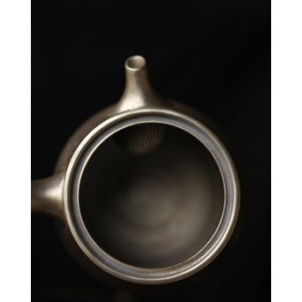 山本広巳 萬古焼 銀彩急須　P466 