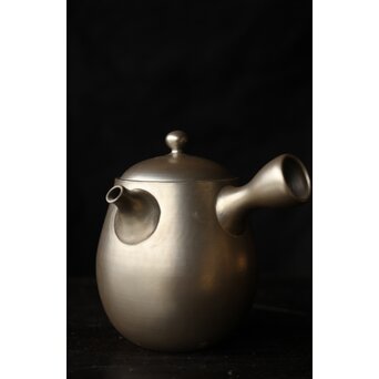 山本広巳 萬古焼 銀彩急須　P466 